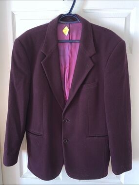 Men's Purple Cashmere/Wool Blend Sport Coat